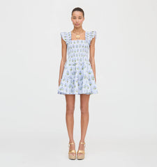 CouturebudThe Charlotte Nap Dress - Blue Block Print