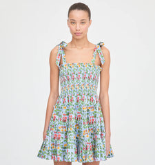 Couturebud The Ribbon Charlotte Nap Dress - Geranium Stripe