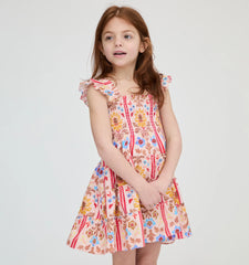 Couturebud The Tiny Ellie Nap Dress - Pink Floral Block Stripe