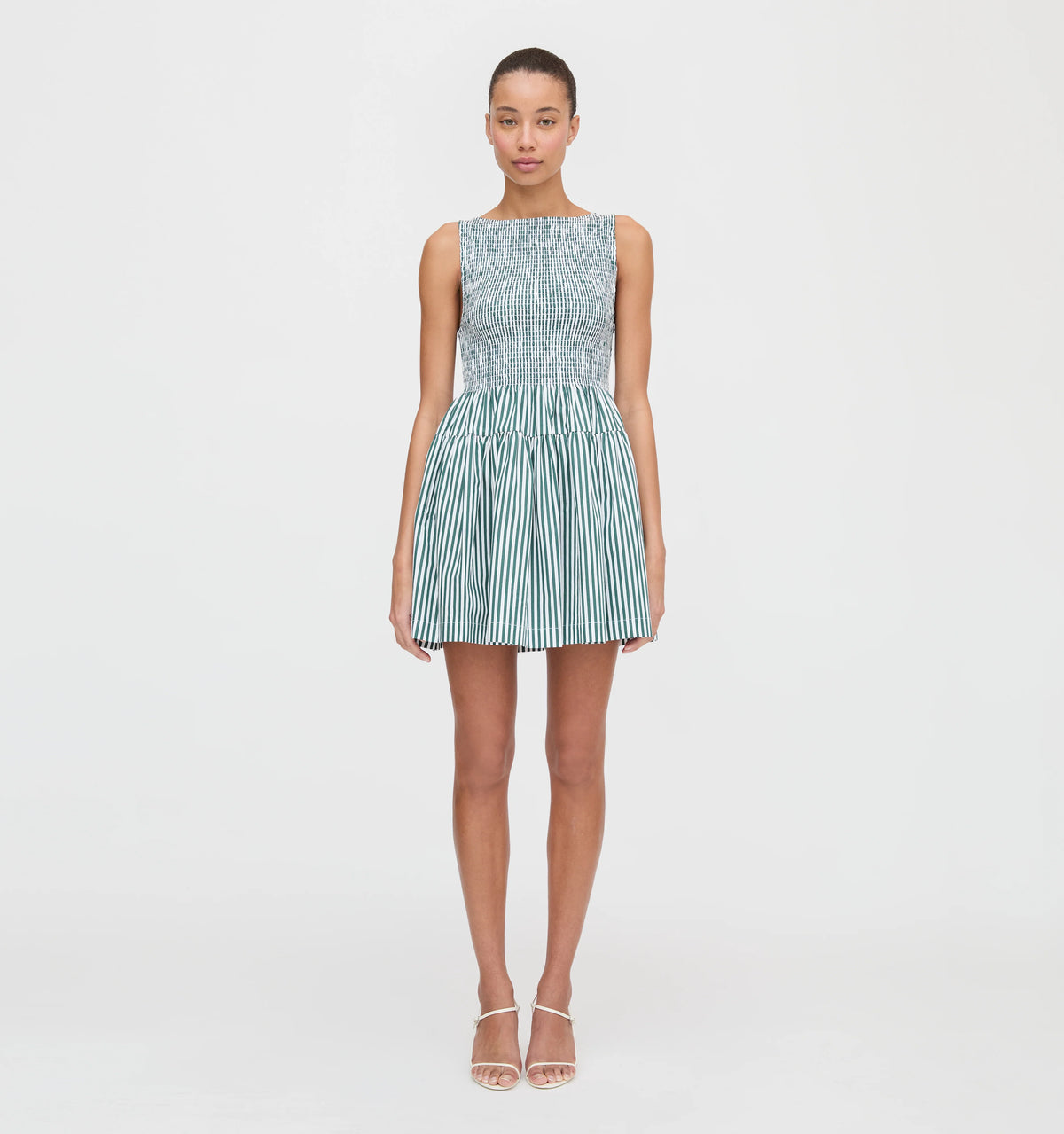 CouturebudThe Cosima Mini Nap Dress - Green Stripe