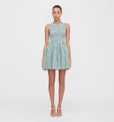 CouturebudThe Cosima Mini Nap Dress - Green Stripe