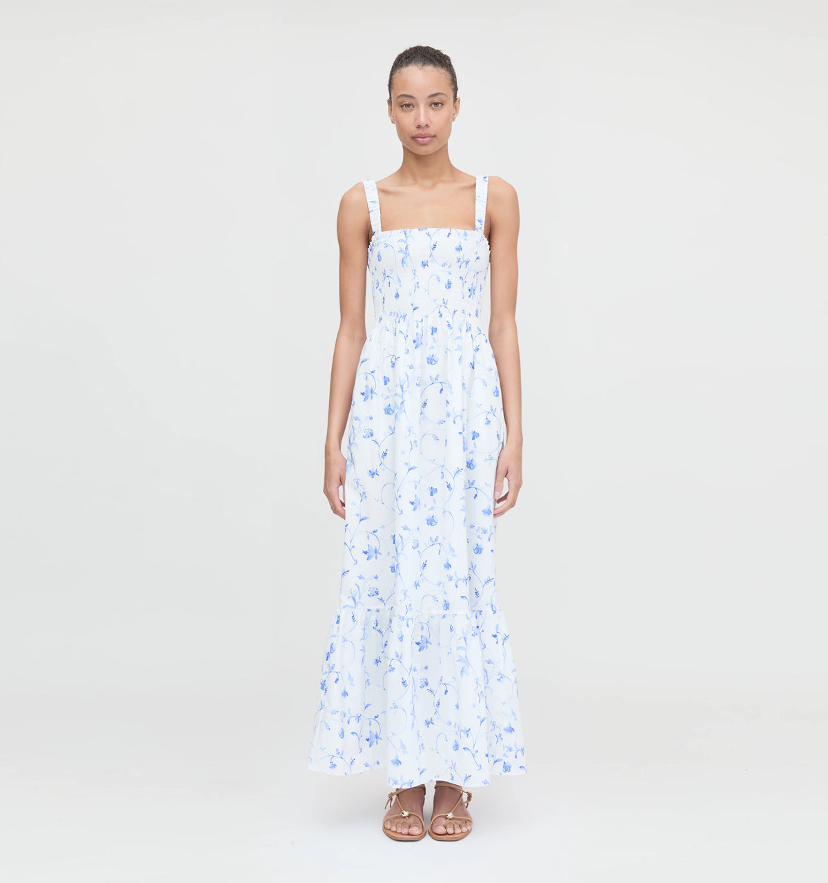 Couturebud The Anjuli Nap Dress - Blue Botanical
