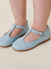 CouturebudThe Hill House x La Coqueta Leather Girl T-Bar Shoes - Light Blue