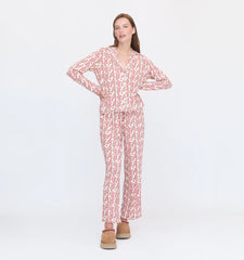 Couturebud The Eleni Pajama Set - Birch Vine Stripe