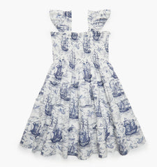 Couturebud The Tiny Ellie Nap Dress - Navy Mariner's Toile