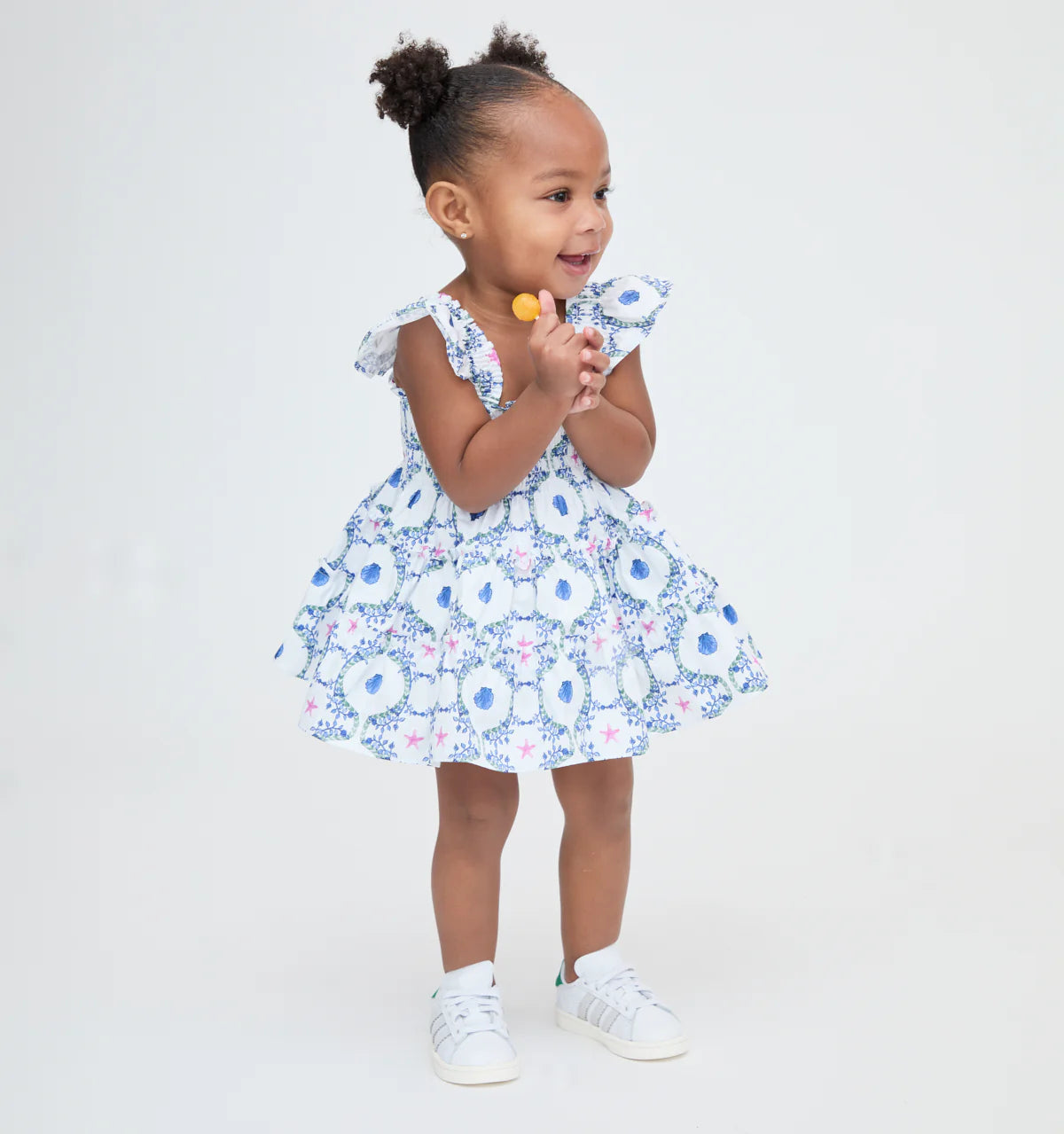 Couturebud The Baby Ellie Nap Dress - White Cisco Trellis