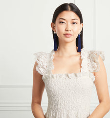 Couturebud The Tassel Earring - Navy/Silver