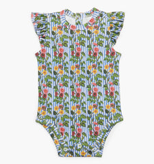 Couturebud The Jillee Ruffle Onesie - Geranium Stripe