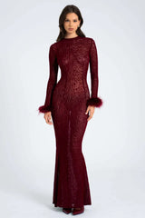 Patricia Leopard Burnout Velvet Backless Dress