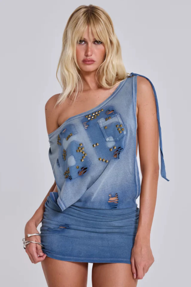 Route 66 Studded Backless Dress