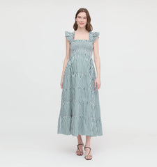 Couturebud The Maternity Ellie Maxi Nap Dress - Green Stripe