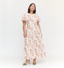 Couturebud The Dominique Dress - Pink Bluebonnet