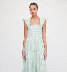 CouturebudThe Ellie Nap Dress - Apple Green Stripe