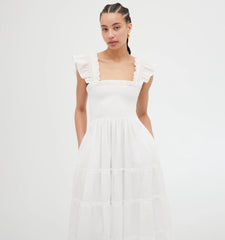 Couturebud The Ellie Nap Dress - White Shadow Stripe