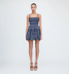 CouturebudThe Seraphina Mini Nap Dress - Navy Trailing Fern