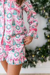 Women's Satin Loungewear Set - Wreath & Wonder