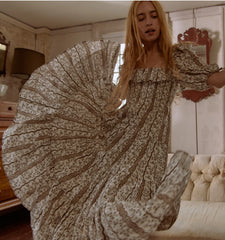 Couturebud The Corinne Nap Dress - Mocha Provence Floral