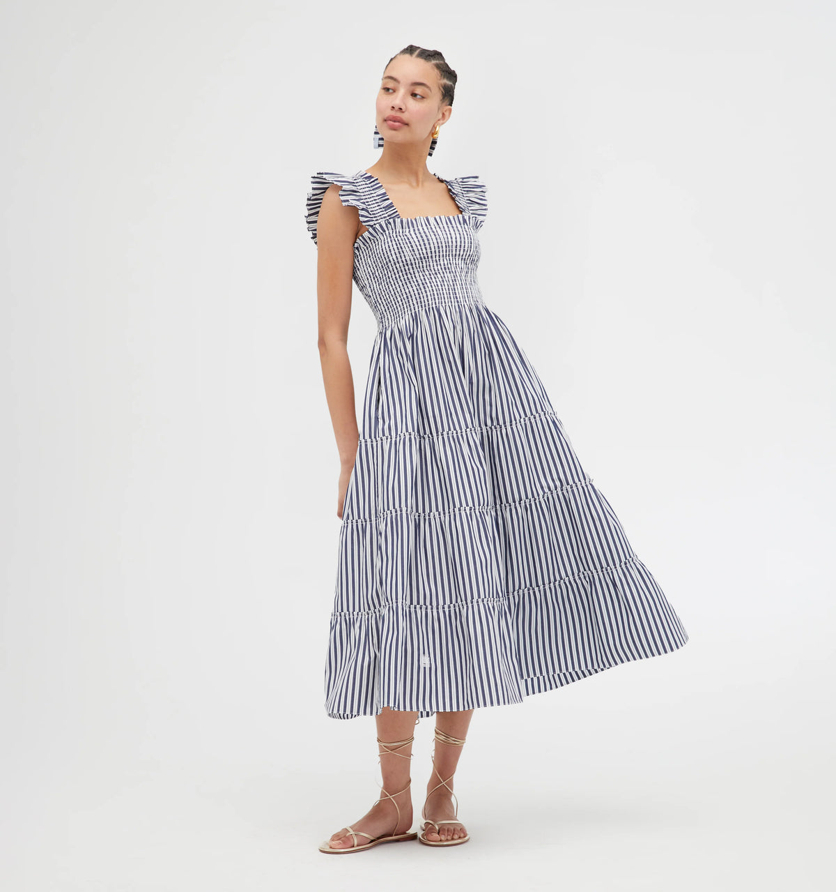 Couturebud The Ellie Nap Dress - Navy Stripe