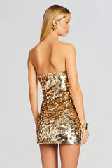 Stergiani Sequin Strapless Mini Dress