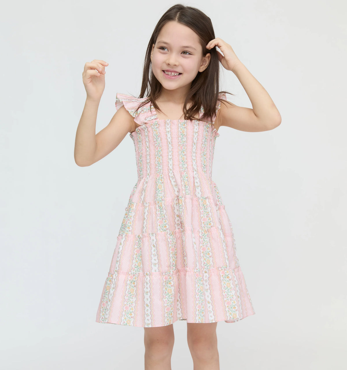 CouturebudThe Hill House x La Coqueta Tiny Ellie Nap Dress - Pink Floral Stripe