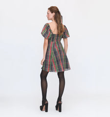 Couturebud The Matilda Mini Dress - Tartan Lamé