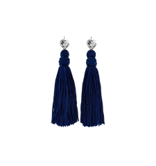 Couturebud The Tassel Earring - Navy/Silver