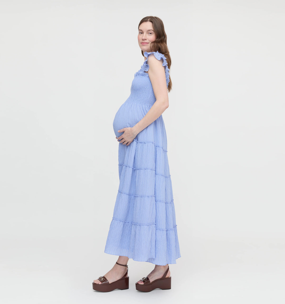 Couturebud The Maternity Ellie Maxi Nap Dress - Bluebird
