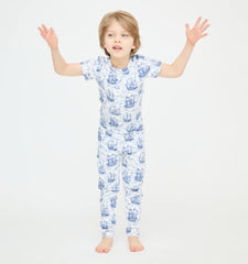 Couturebud The Tiny PJ Set - Navy Mariner's Toile