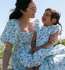 CouturebudThe Hill House x La Coqueta Matilda Dress - Green Bird Floral