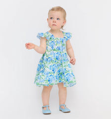 CouturebudThe Hill House x La Coqueta Baby Ellie Nap Dress - Blue Watercolor Hydrangea