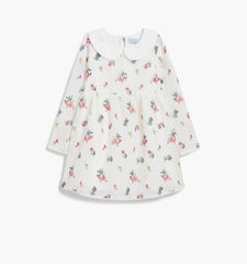 Couturebud The Tiny Lottie Dress - Ivory Ikat Floral Crushed Taffeta