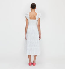 Couturebud The Ellie Nap Dress - White Trellis Broderie