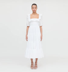 Couturebud The Corinne Nap Dress - White Shadow Stripe