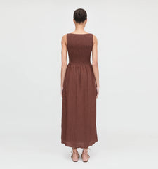 Couturebud The Cosima Nap Dress - Chocolate Tonal Seersucker