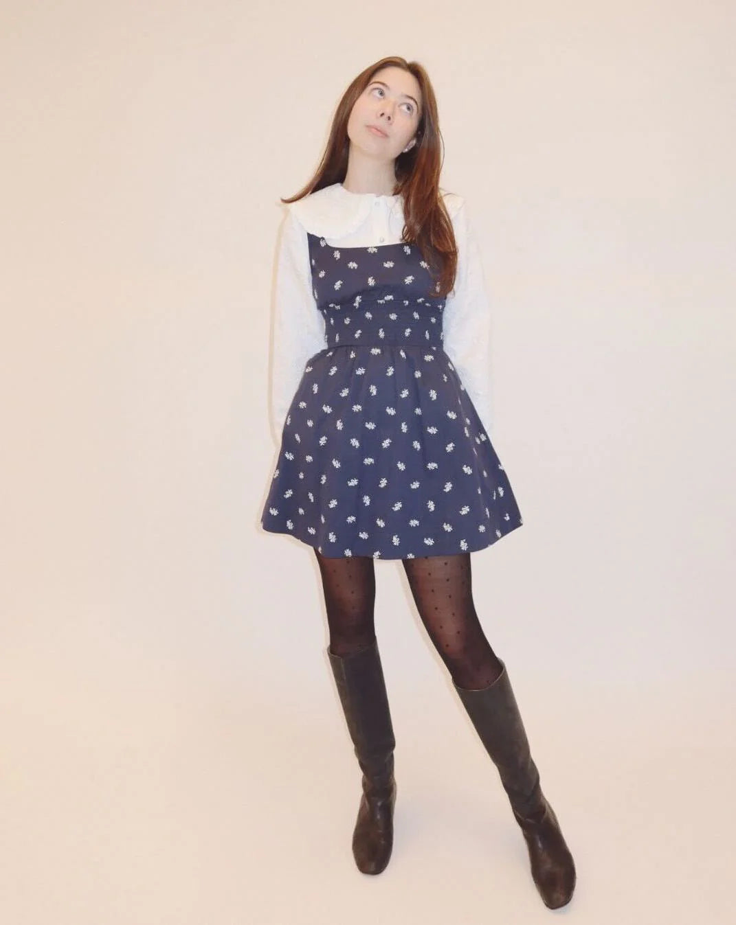 Couturebud The Cher Dress - Navy Autumn Paisley