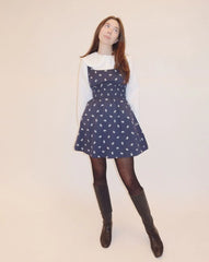 Couturebud The Cher Dress - Navy Autumn Paisley