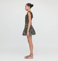 Couturebud The Cropped Paz Top - Black Cisco Trellis