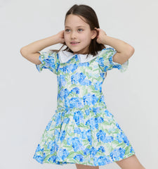 CouturebudThe Hill House x La Coqueta Izara Dress - Blue Watercolor Hydrangea