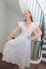 Couturebud The Zuri Top - Butterfly Trellis Cotton Poplin