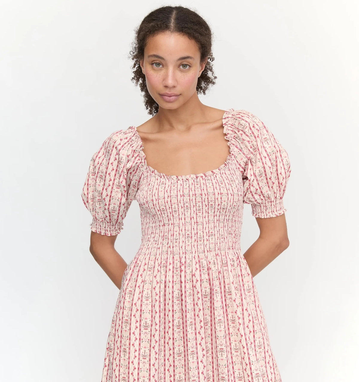 Couturebud The Louisa Nap Dress - Pink Emma Stripe