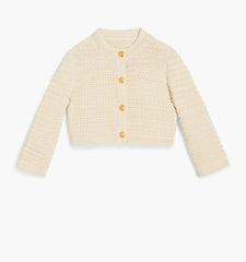 Couturebud The Tiny Harper Cardigan - Cream Marl Knit