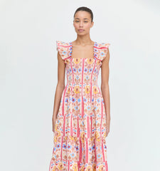 Couturebud The Ellie Nap Dress - Pink Floral Block Stripe