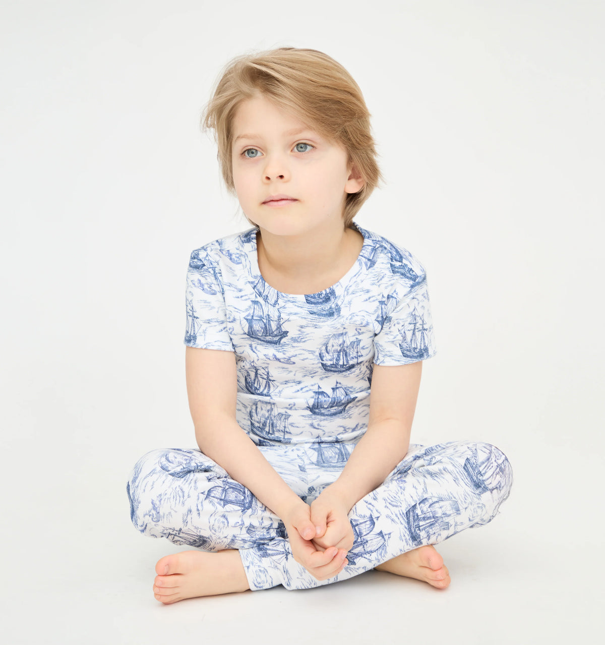 Couturebud The Tiny PJ Set - Navy Mariner's Toile