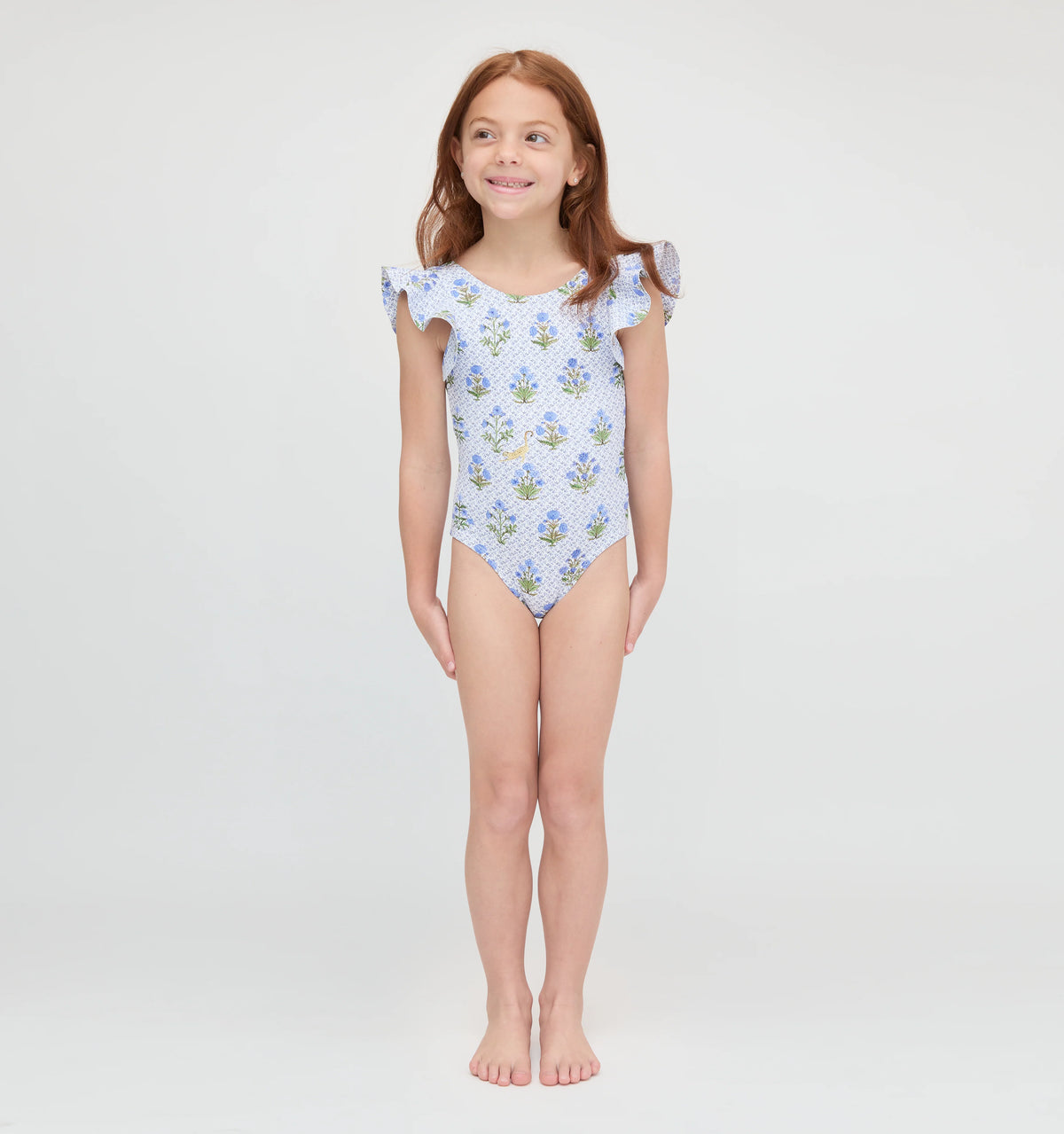 Couturebud The Tiny Rosie Swimsuit - Blue Block Print