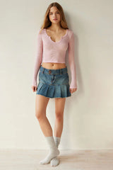 Self Design Scoop Neck Top