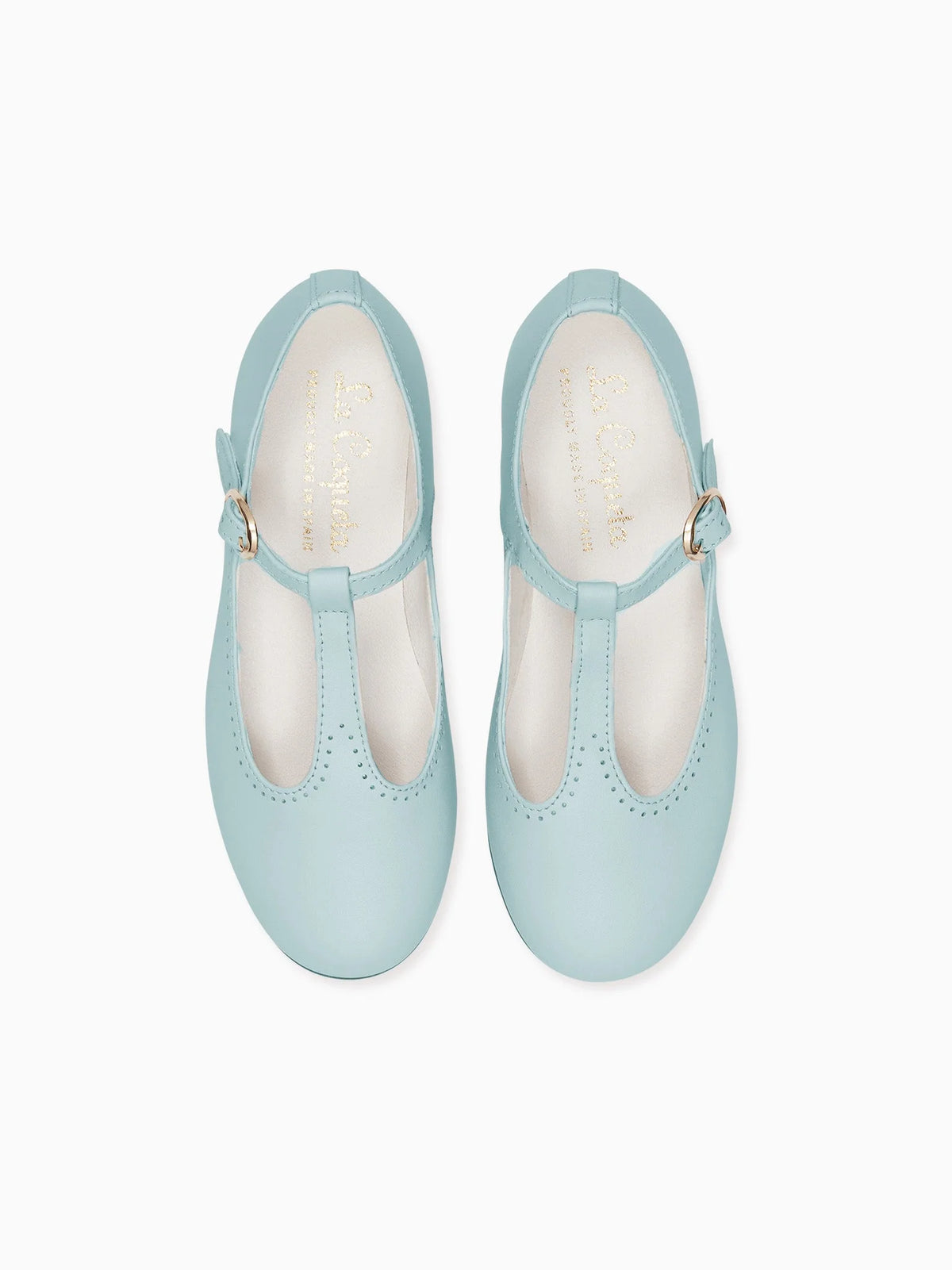 CouturebudThe Hill House x La Coqueta Leather Girl T-Bar Shoes - Light Blue