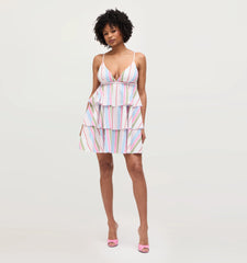 Couturebud The Gigi Dress - Rainbow Stripe