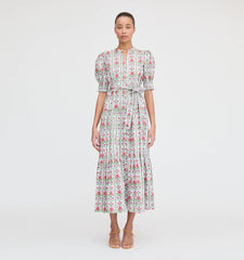 CouturebudThe Yara Dress - Green Floral Block Stripe