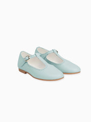 CouturebudThe Hill House x La Coqueta Leather Girl T-Bar Shoes - Light Blue