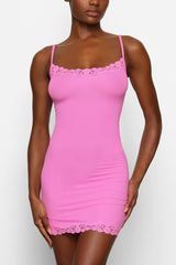 Fits Everybody Lace Trim Slip Dress